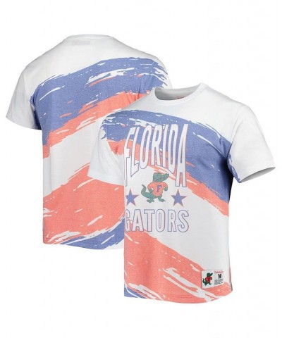 Men's White Florida Gators Paintbrush Sublimated T-shirt $33.14 T-Shirts