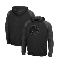 Men's Black Boise State Broncos Blackout 3.0 Tonal Raglan Pullover Hoodie $32.90 Sweatshirt